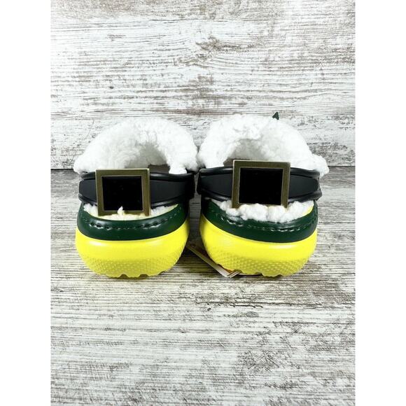 NEW Youth Buddy The Elf × Crocs Fleece Lined Green Christmas Clogs Sz 3 - Picture 5 of 9